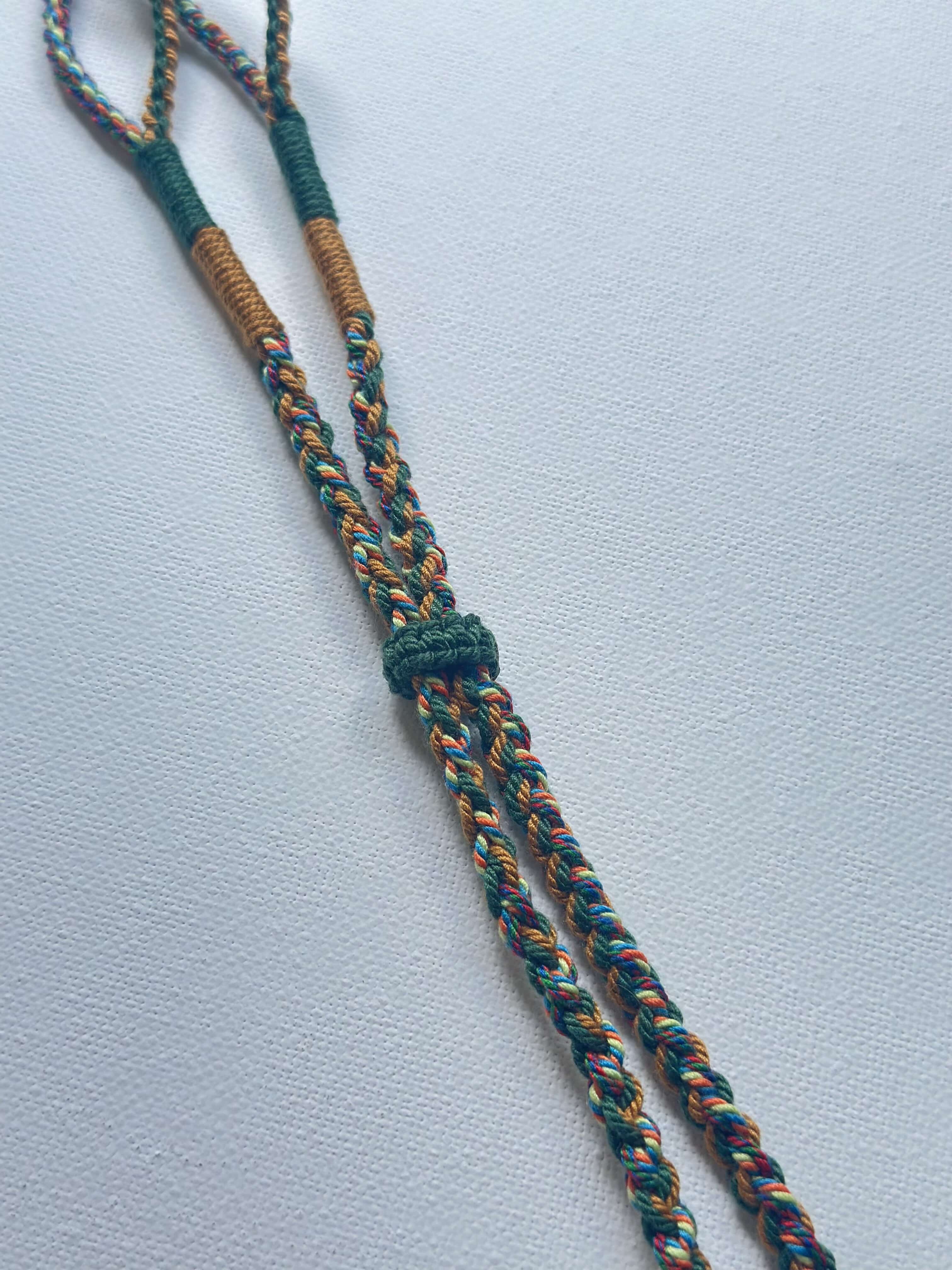 Heavily Handwoven Necklace with handmade carnelian bead and vintage Three-Eyed Dzi of Guru Rinpoche pendant.