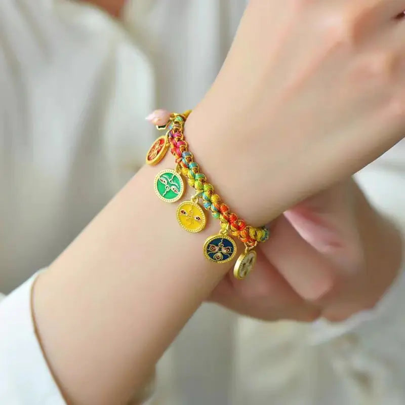 Tibetan Style Hand-woven Colorful Carrying Strap bracelet